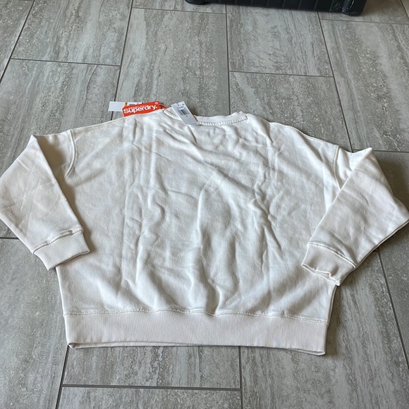 Superdry,cream,ribbed neck,arms and waist sweater for women,size-10 - Picture 7 of 9